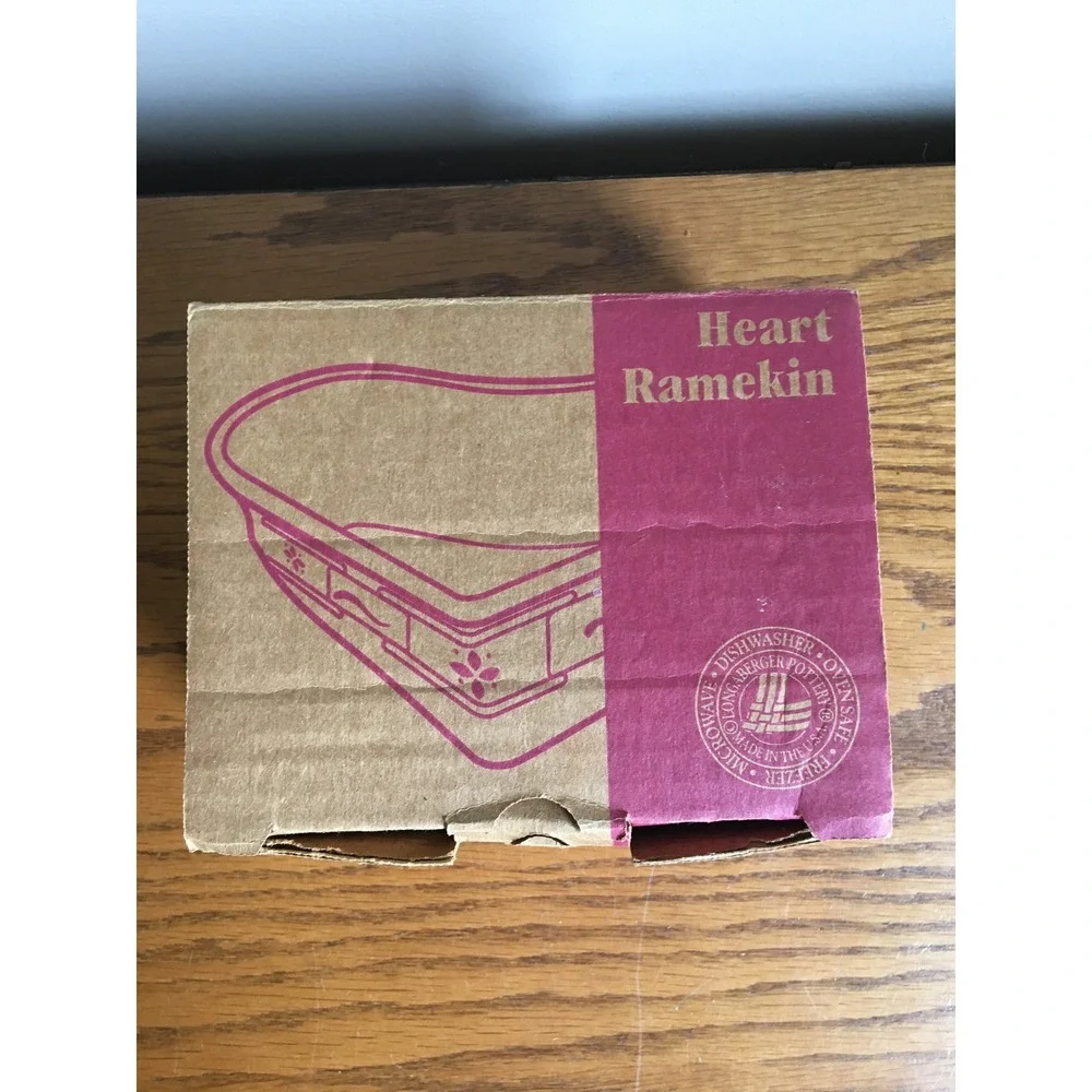 Longaberger Pottery Woven Traditions 'Traditional Red' Heart Ramekin Dish 39748